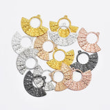 Hollow Fan-shaped Embossed Necklace Earrings Charms