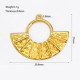 Hollow Fan-shaped Embossed Necklace Earrings Charms