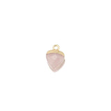 Pink Crystal Charms Brass 18k Plated Heart Pendant Beads DIY Jewelry