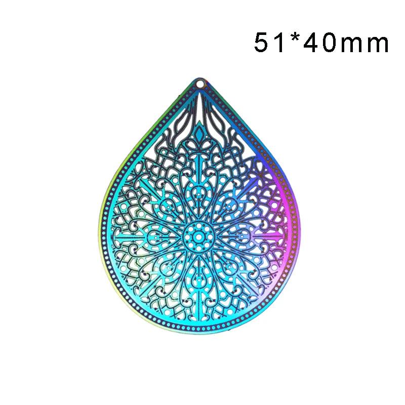 10pcs Stainless Steel Rainbow Charm Pendants Earring Findings DIY Jewelry