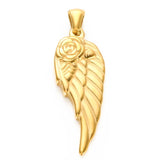 DIY Feather Rose Wing Pendant Stainless Steel Punk Gothic Wicca