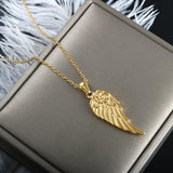DIY Feather Rose Wing Pendant Stainless Steel Punk Gothic Wicca