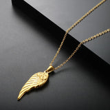 DIY Feather Rose Wing Pendant Stainless Steel Punk Gothic Wicca