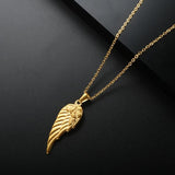 DIY Feather Rose Wing Pendant Stainless Steel Punk Gothic Wicca
