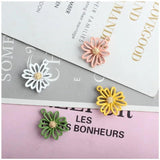 Rubber Paint Five Daisy Flowers Alloy Charm Bracelet Pendant