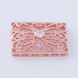 5pcs Zircon Flower Charms Bracelet Necklace DIY Vintage Accessories