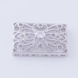 5pcs Zircon Flower Charms Bracelet Necklace DIY Vintage Accessories