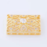 5pcs Zircon Flower Charms Bracelet Necklace DIY Vintage Accessories