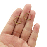20pcs Brass Pentagon Frame Charms for DIY Earrings Making