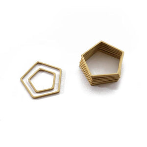 20pcs Brass Pentagon Frame Charms for DIY Earrings Making