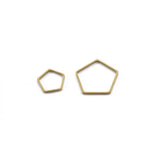 20pcs Brass Pentagon Frame Charms for DIY Earrings Making