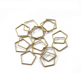 20pcs Brass Pentagon Frame Charms for DIY Earrings Making