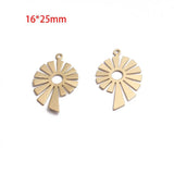 12pcs Raw Brass Sun Flower Charm Pendant DIY Jewelry Making