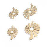12pcs Raw Brass Sun Flower Charm Pendant DIY Jewelry Making