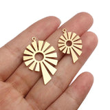 12pcs Raw Brass Sun Flower Charm Pendant DIY Jewelry Making