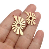12pcs Raw Brass Sun Flower Charm Pendant DIY Jewelry Making