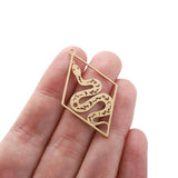 5pcs Brass Snake Charms Moon Phases Pendant Diy Jewelry