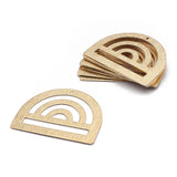 10pcs Brass Semicircle Charms Geometric Hollow Half Round Pendant
