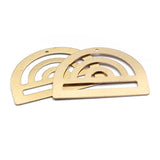 10pcs Brass Semicircle Charms Geometric Hollow Half Round Pendant