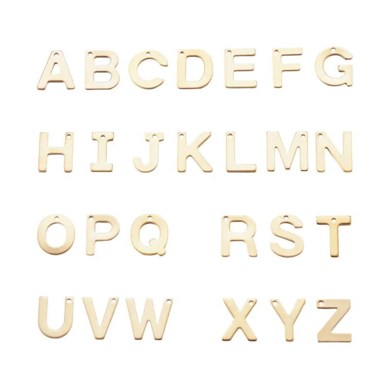 100pcs Stainless Steel Initial Charms Alphabet Pendants for DIY Jewelry