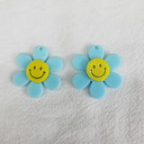 20pcs 30mm Korea DIY Smile Face Flower Pendant for Necklace Chain Charm 2021