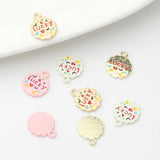 Zinc Alloy Spray Paint Flower Charms 6pcs DIY Jewelry Making