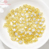 4PCS 8x24MM Hole 1MM 24K Brass Zircon Gourd Charms DIY Jewelry Making