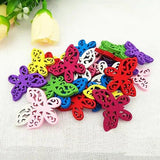 100pcs Mixed Butterfly Wooden Necklace Pendant Charm Beads Gift