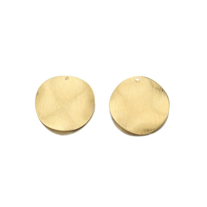 10Pcs Brass Textured Curved Round Disc Pendant Charms for Jewelry Making