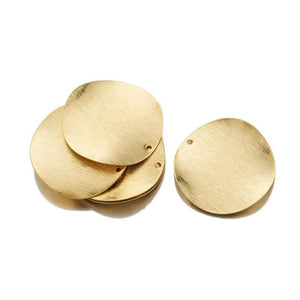 10Pcs Brass Textured Curved Round Disc Pendant Charms for Jewelry Making