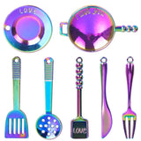 7PC Rainbow Alloy Tableware Charms Jewelry Making Accessories