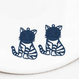 20pcs Cat Shape Filigree Stamping Charms Pendant 21*28mm