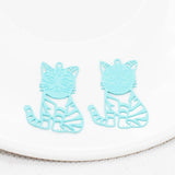 20pcs Cat Shape Filigree Stamping Charms Pendant 21*28mm