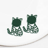 20pcs Cat Shape Filigree Stamping Charms Pendant 21*28mm