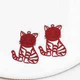 20pcs Cat Shape Filigree Stamping Charms Pendant 21*28mm