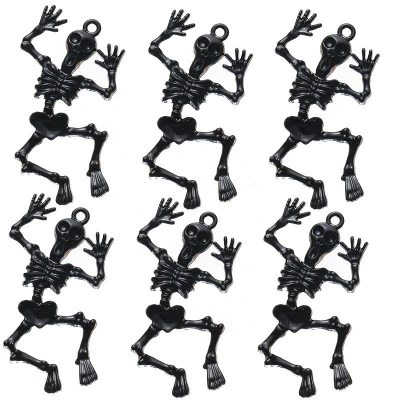 10pcs Skeleton Body Skull Charms DIY Necklace Keychain 50*27MM