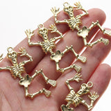 10pcs Skeleton Body Skull Charms DIY Necklace Keychain 50*27MM