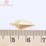 10PCS 7x17MM Rhombus Charms Pendants 24K Plated Brass