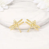 6Pcs 18K Plated Brass Dragonfly Charms for Jewelry Making DIY