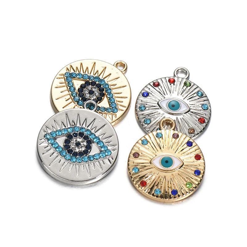 10pcs Mixed Eye Charms Crystal Pendant DIY Necklace Bracelet Jewelry Accessories