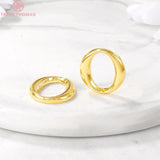 6PCS 14x14MM Brass Round Charm Pendants for DIY Jewelry Making