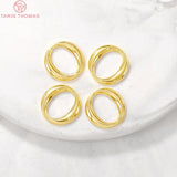 6PCS 14x14MM Brass Round Charm Pendants for DIY Jewelry Making