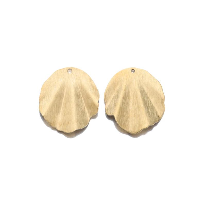 10Pcs Raw Brass Folding Leaf Charms 25x29.5mm