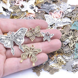 Vintage Alloy Butterfly Pendant Charms Random Mix for Jewelry DIY