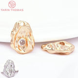 4PCS 13x18MM Brass Zircon Charms Pendants High Jewelry Making Findings