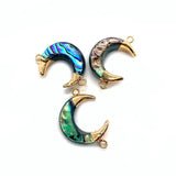 Abalone Shell Moon Pendant 19x28mm DIY Necklace Earrings Jewelry