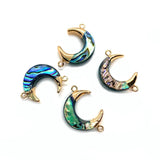 Abalone Shell Moon Pendant 19x28mm DIY Necklace Earrings Jewelry