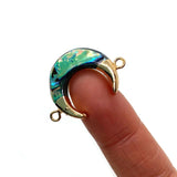 Abalone Shell Moon Pendant 19x28mm DIY Necklace Earrings Jewelry