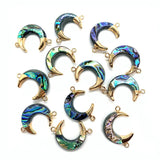 Abalone Shell Moon Pendant 19x28mm DIY Necklace Earrings Jewelry