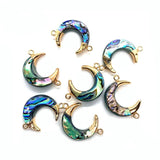 Abalone Shell Moon Pendant 19x28mm DIY Necklace Earrings Jewelry